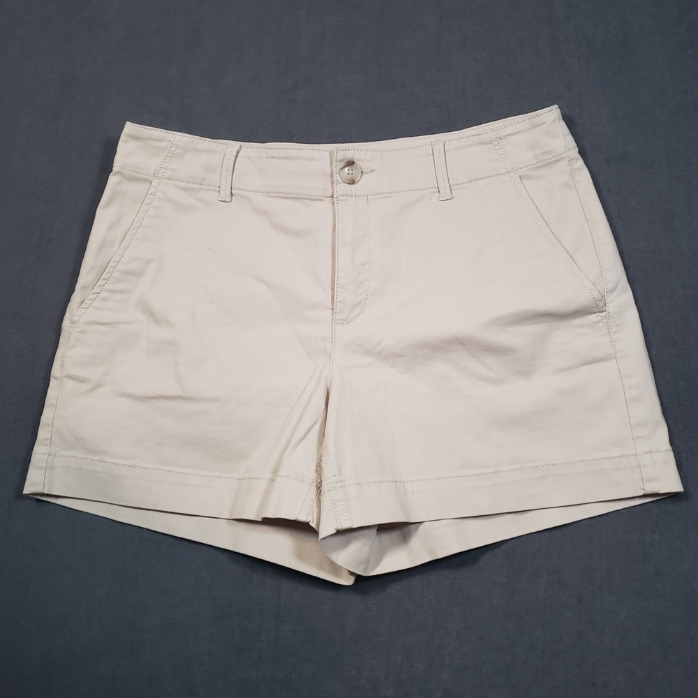 LOFT The Monroe 4" Short Womens 6 Tan Curvy Chino Cotton Stretch Khaki